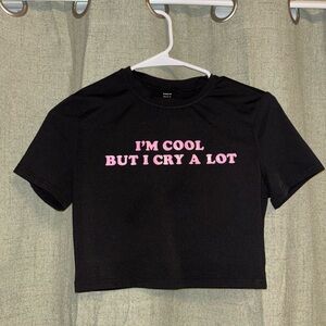 SHEIN Black Crop Tee
